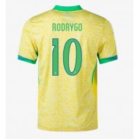 Camisa de Futebol Brasil Rodrygo Goes #10 Equipamento Principal Copa America 2024 Manga Curta